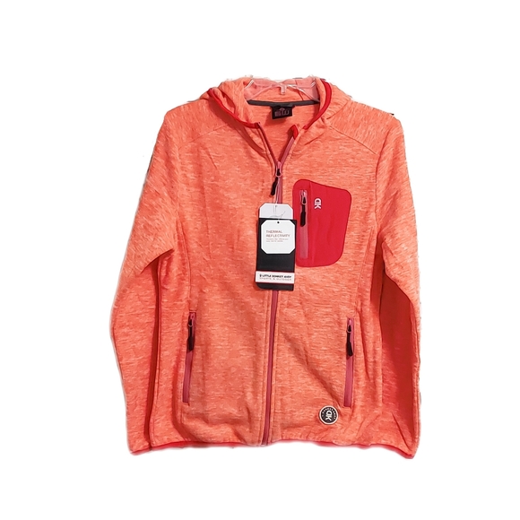 Little Donkey Andy Women's S Lightweight Hooded Softshell Jacket Orange Heather - Picture 4 of 11